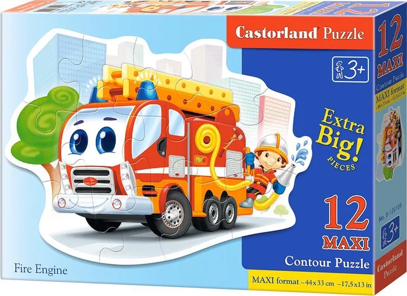 Fire engine - 12MAXI stukjes van Castorland, editie Blauw – doos