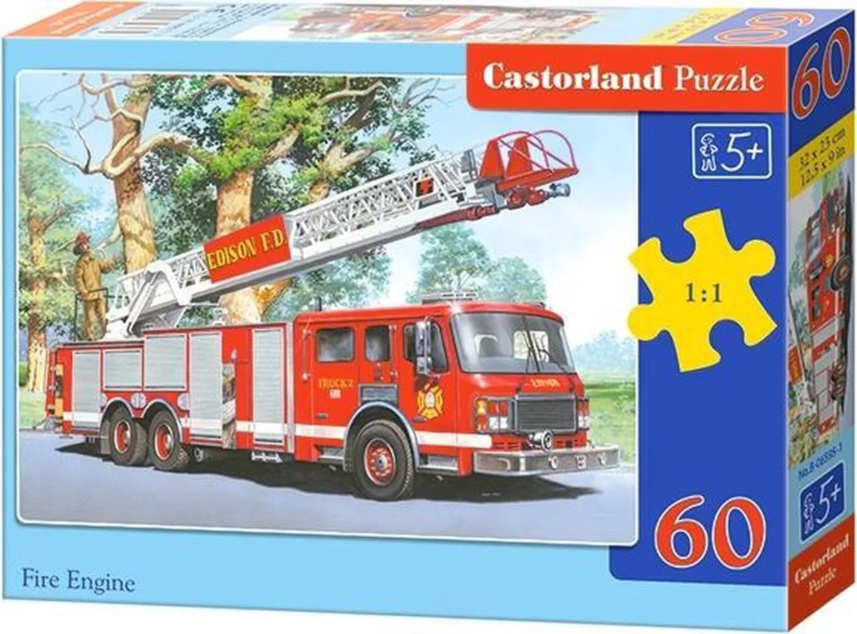 Fire Engine - 60 stukjes van Castorland, editie Meerkleurig – doos