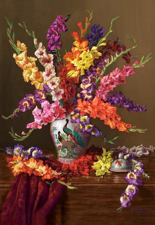Gladioli in Chinese Vase Puzzel 1000 Stukjes von Castorland, Ausgabe Mehrfarbig – Schachtel 1 von 2