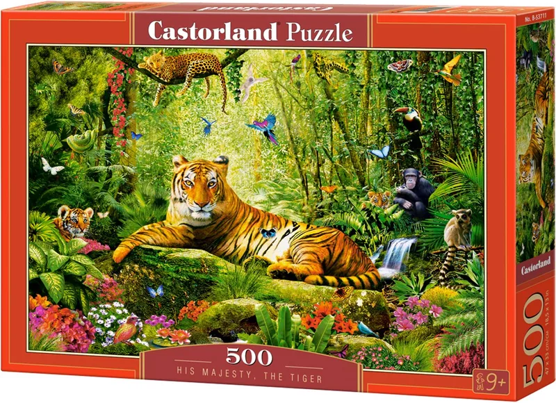 His Majesty, the Tiger – Puzzel – 500 stukjes – Satijnen afwerking – Perfecte pasvorm – Europese kwaliteit from Castorland, His Majesty, The Tiger edition – box
