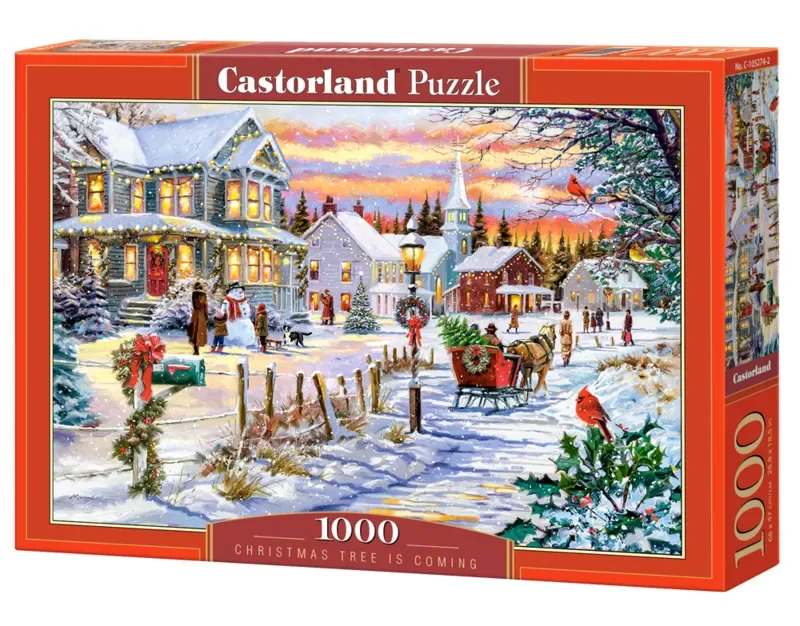 kerstpuzzel 1000 stukjes - Christmas Tree is Coming puzzel. van Castorland, editie Meerkleurig – doos 2 van 2