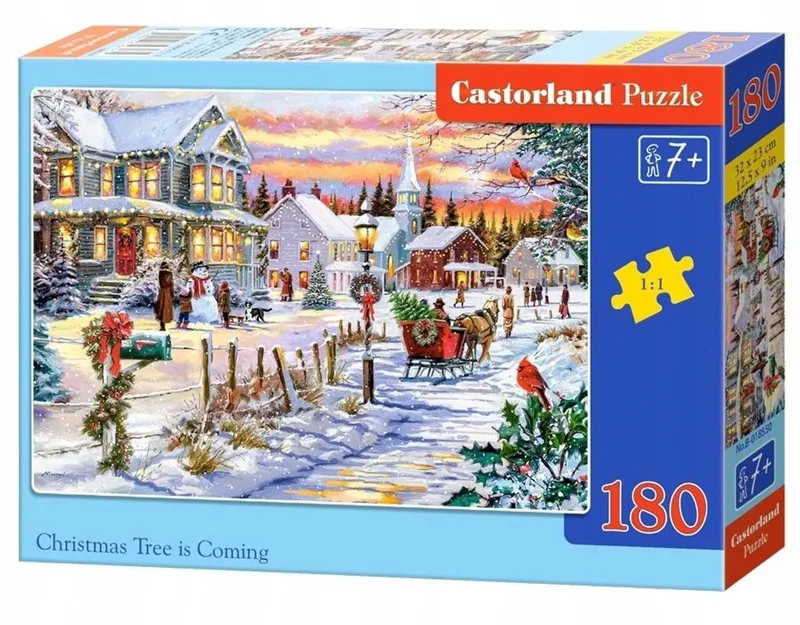 Kerstpuzzel 180 elementen voor kinderen vanaf 7 jaar from Castorland – box