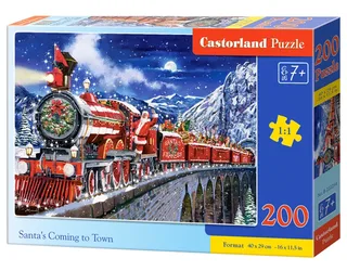 kerstpuzzel legpuzzel 200 stukjes Santa's Coming to Town. van Castorland, editie Meerkleurig – doos 2 van 2