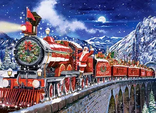 kerstpuzzel legpuzzel 200 stukjes Santa's Coming to Town. van Castorland, editie Meerkleurig – doos 1 van 2