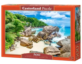 La Digue Island, Seychelles – Puzzel – 500 stukjes – Satijnen afwerking – Perfecte pasvorm – Europese kwaliteit fra Castorland, La Digue Island, Seychelles-udgave – æske 2 af 2