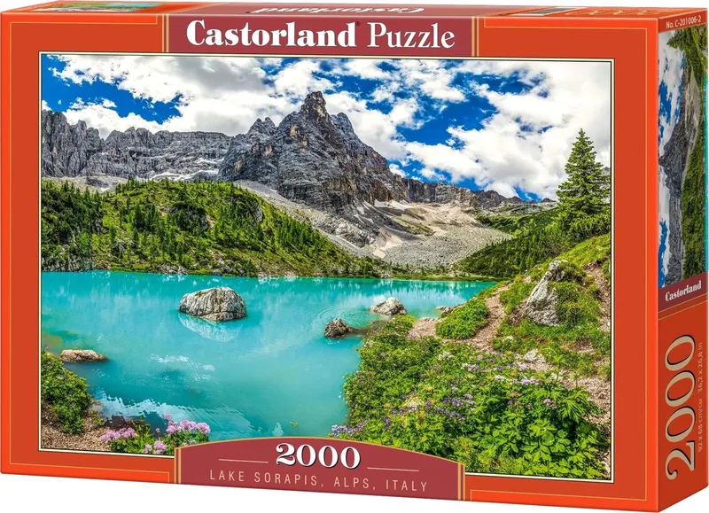 Lake Sorapis, Alps, Italy – Puzzel – 2000 stukjes – Satijnen afwerking – Perfecte pasvorm – Europese kwaliteit fra Castorland, Lake Sorapis, Alps, Italy-udgave – æske