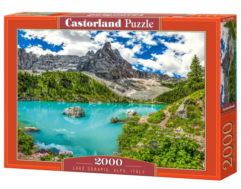 Lake Sorapis, Alps, Italy – Puzzel – 2000 stukjes – Satijnen afwerking – Perfecte pasvorm – Europese kwaliteit van Castorland, editie Lake Sorapis, Alps, Italy – doos 2 van 2