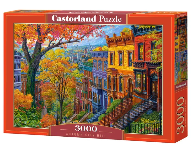 legpuzzel Autumn City Hill - 3000 stukjes puzzelplezier. de Castorland, édition Multicolore – boîte 2 sur 2