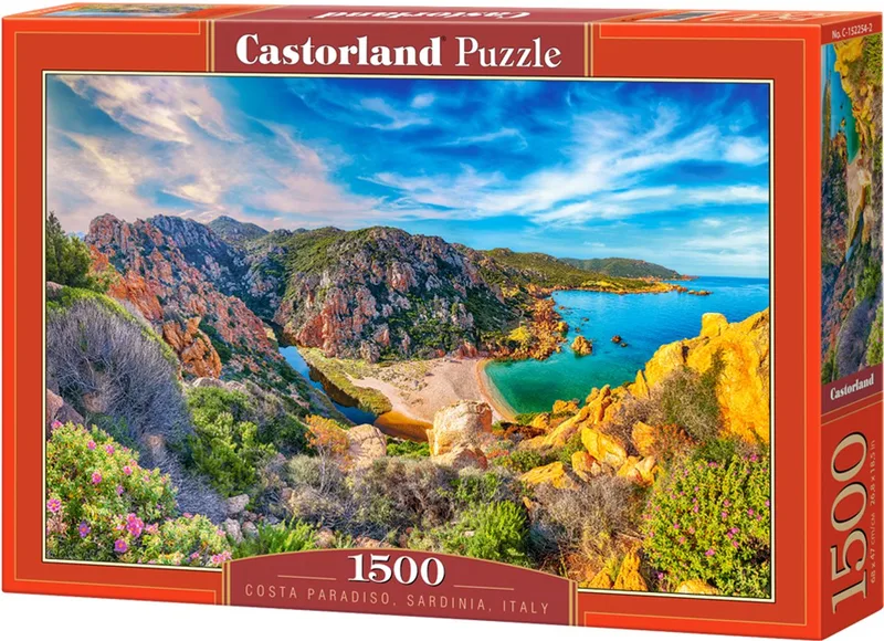 legpuzzel Costa Paradiso Sardinië Italië - 1500 stukjes puzzel. fra Castorland, Flerfarvet-udgave – æske
