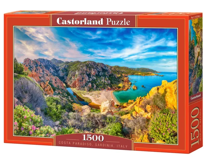 legpuzzel Costa Paradiso Sardinië Italië - 1500 stukjes puzzel. de Castorland, édition Multicolore – boîte 2 sur 2
