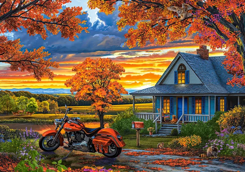 legpuzzel herfst rit - 500 stukjes puzzel volwassenen. von Castorland, Ausgabe Mehrfarbig – Schachtel 1 von 2