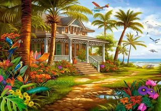 legpuzzel Palm House 1500 stukjes puzzelplezier. fra Castorland, Flerfarvet-udgave – æske 1 af 2