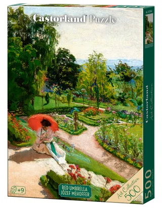 legpuzzel Red Umbrella Józef Mehoffer 500 stukjes kunst puzzel. van Castorland, editie Rood – doos 2 van 2