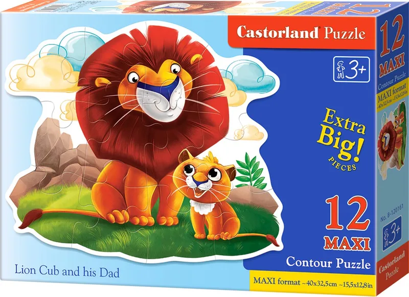 Lion Cub and his Dad - 12 stukjes MAXI from Castorland, Multi-coloured edition – box