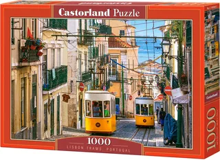 Lisbon Trams, Portugal – Puzzel – 1.000 stukjes – Satijnen afwerking – Perfecte pasvorm – Europese kwaliteit fra Castorland, Lisbon Trams, Portugal-udgave – æske 1 af 2