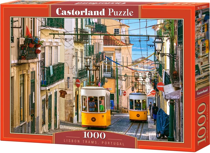 Lisbon Trams, Portugal – Puzzel – 1.000 stukjes – Satijnen afwerking – Perfecte pasvorm – Europese kwaliteit from Castorland, Lisbon Trams, Portugal edition – box