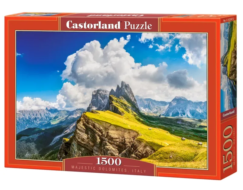 Majestic Dolomites, Italy – Puzzel – 1500 stukjes – Satijnen afwerking – Perfecte pasvorm – Europese kwaliteit fra Castorland, Majestic Dolomites, Italy-udgave – æske 2 af 2