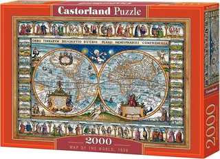 Map of the World 1639 – Puzzel – 2.000 stukjes – Satijnen afwerking – Perfecte pasvorm – Europese kwaliteit von Castorland, Ausgabe Map of the World 1639 – Schachtel 1 von 2