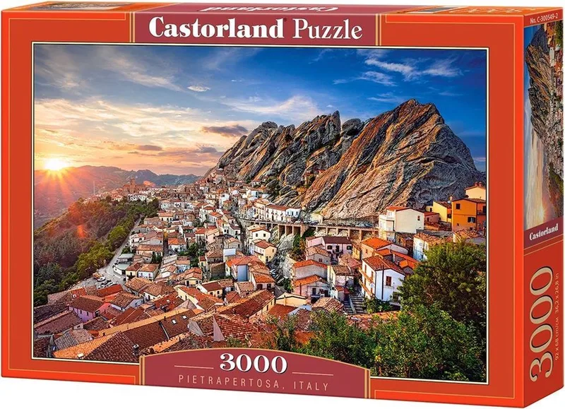 Pietrapertosa, Italy – Puzzel – 3.000 stukjes – Satijnen afwerking – Perfecte pasvorm – Europese kwaliteit de Castorland, édition Pietrapertosa, Italy – boîte 1 sur 2