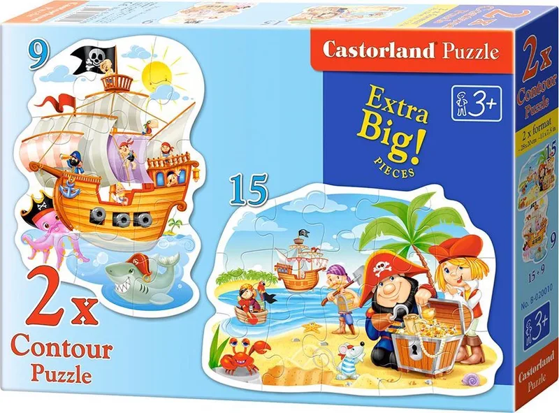 Pirate Treasure - 9+15 stukjes de Castorland, édition Multicolore – boîte