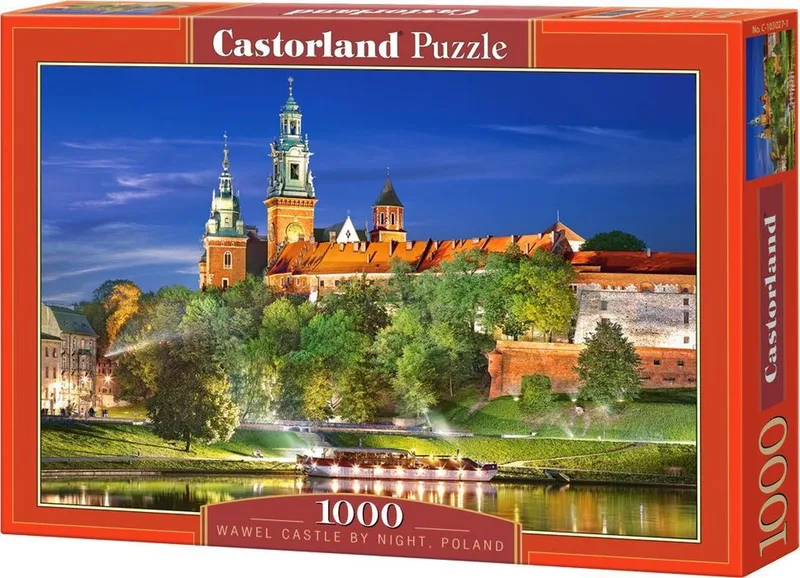 Poland – Puzzel – 1.000 stukjes – Satijnen afwerking – Perfecte pasvorm – Europese kwaliteit från Castorland, utgåva Wawel Castle by Night – kartong