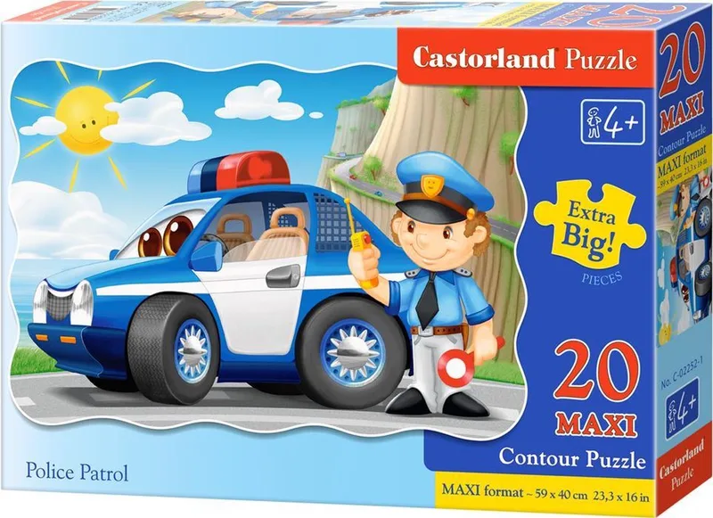 Police Patrol - 20 stukjes MAXI van Castorland, editie Blauw – doos