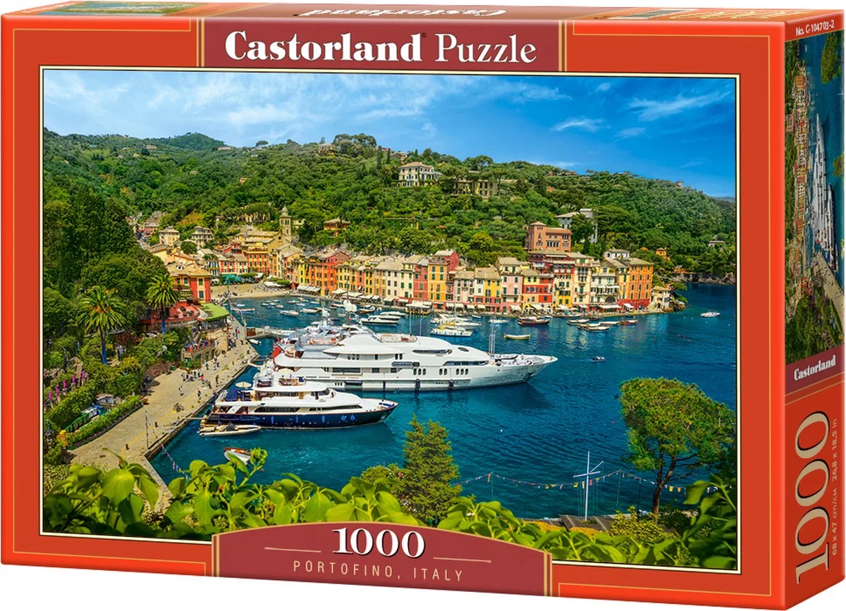 Portofino, Italy – Puzzel – 1.000 stukjes – Satijnen afwerking – Perfecte pasvorm – Europese kwaliteit från Castorland, utgåva Portofino, Italy – kartong