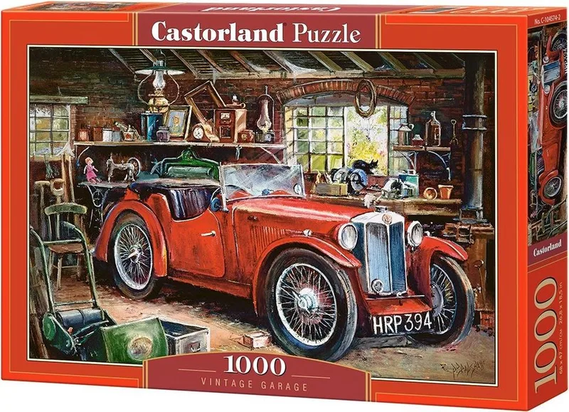 Puzzel – 1.000 stukjes – Satijnen afwerking – Perfecte pasvorm – Europese kwaliteit från Castorland, utgåva Vintage Garage – kartong 1 av 2