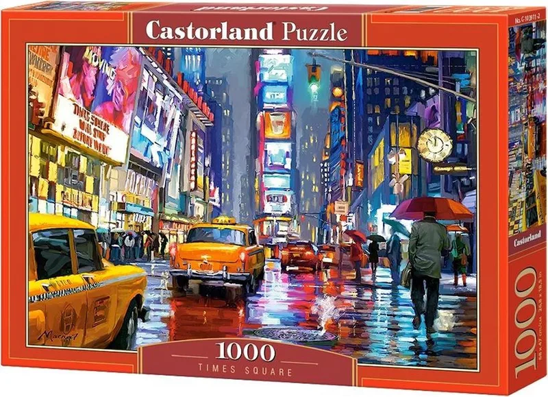 Puzzel – 1.000 stukjes – Satijnen afwerking – Perfecte pasvorm – Europese kwaliteit fra Castorland, Times Square-udgave – æske