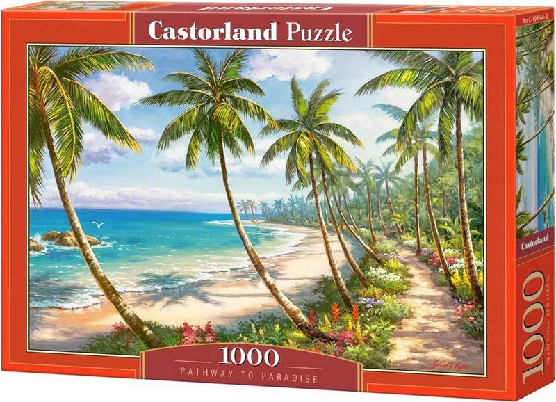 Puzzel – 1.000 stukjes – Satijnen afwerking – Perfecte pasvorm – Europese kwaliteit fra Castorland, Pathway to Paradise-udgave – æske