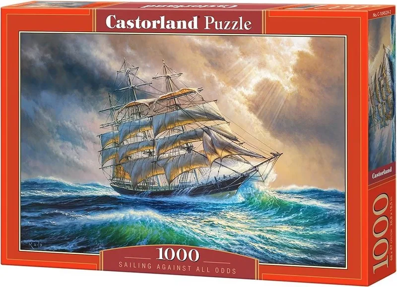 Puzzel – 1.000 stukjes – Satijnen afwerking – Perfecte pasvorm – Europese kwaliteit fra Castorland, Sailing Against All Odds-udgave – æske 1 af 2