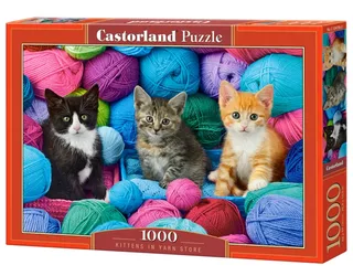 Puzzel – 1.000 stukjes – Satijnen afwerking – Perfecte pasvorm – Europese kwaliteit von Castorland, Ausgabe Kittens in Yarn Store – Schachtel 2 von 2