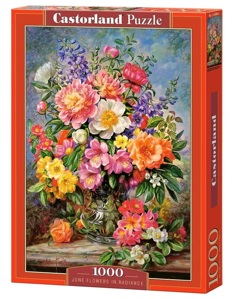 Puzzel – 1.000 stukjes – Satijnen afwerking – Perfecte pasvorm – Europese kwaliteit fra Castorland, June Flowers in Radiance-udgave – æske 2 af 2