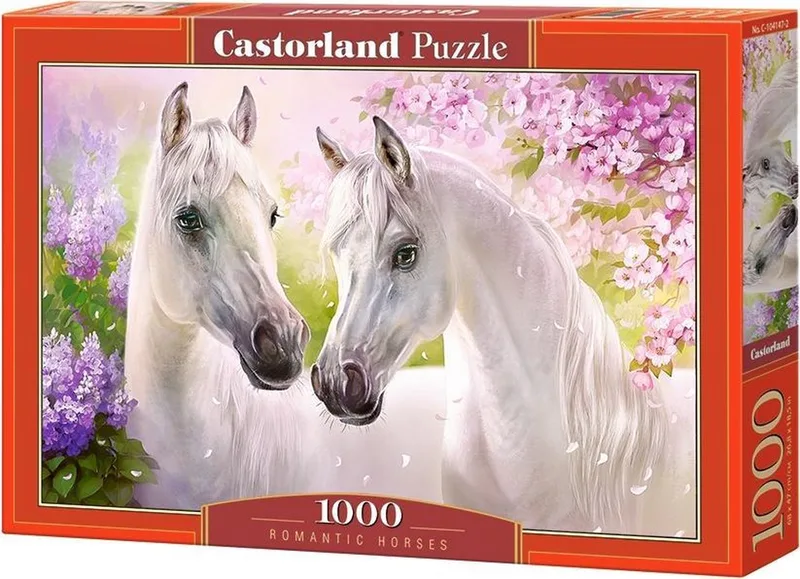 Puzzel – 1.000 stukjes – Satijnen afwerking – Perfecte pasvorm – Europese kwaliteit från Castorland, utgåva Romantic Horses – kartong