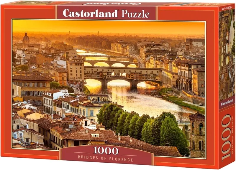 Puzzel – 1.000 stukjes – Satijnen afwerking – Perfecte pasvorm – Europese kwaliteit från Castorland, utgåva Bridges of Florence – kartong