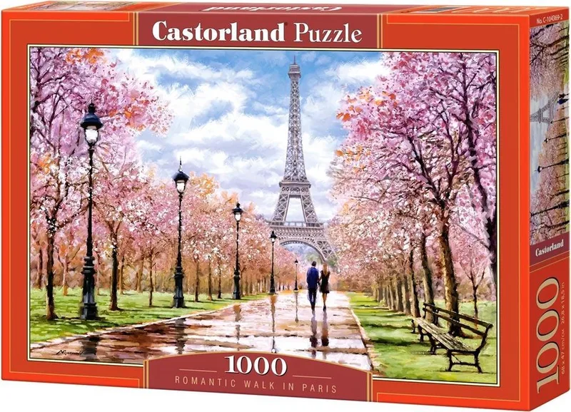 Puzzel – 1.000 stukjes – Satijnen afwerking – Perfecte pasvorm – Europese kwaliteit von Castorland, Ausgabe Romantic Walk in Paris – Schachtel 1 von 2