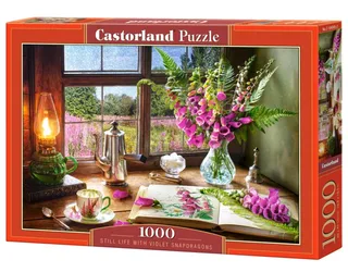 Puzzel – 1.000 stukjes – Satijnen afwerking – Perfecte pasvorm – Europese kwaliteit from Castorland, Still Life with Violet Snapdragons edition – box 2 of 2