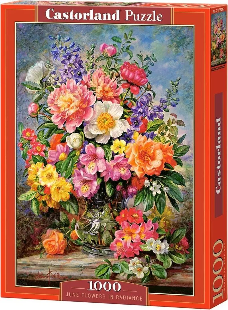 Puzzel – 1.000 stukjes – Satijnen afwerking – Perfecte pasvorm – Europese kwaliteit fra Castorland, June Flowers in Radiance-udgave – æske 1 af 2