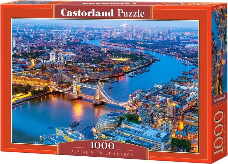 Puzzel – 1.000 stukjes – Satijnen afwerking – Perfecte pasvorm – Europese kwaliteit fra Castorland, Aerial View of London-udgave – æske