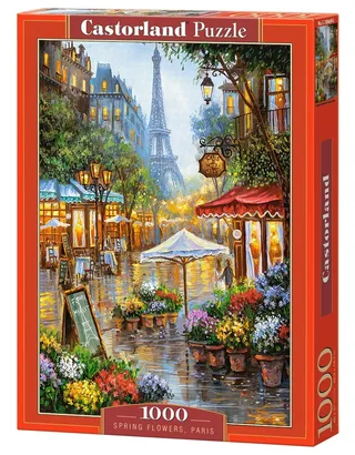 Puzzel – 1.000 stukjes – Satijnen afwerking – Perfecte pasvorm – Europese kwaliteit fra Castorland, Spring Flowers Paris-udgave – æske 2 af 2