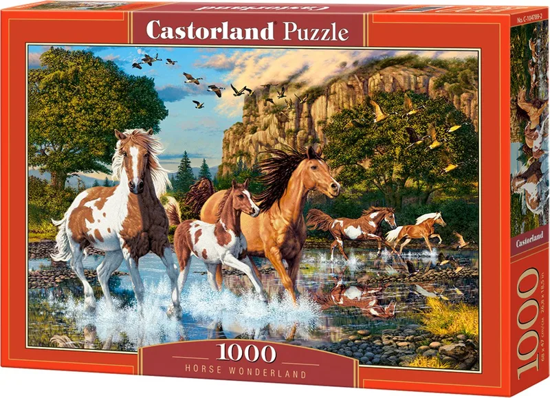 Puzzel – 1.000 stukjes – Satijnen afwerking – Perfecte pasvorm – Europese kwaliteit från Castorland, utgåva Horse Wonderland – kartong 1 av 2