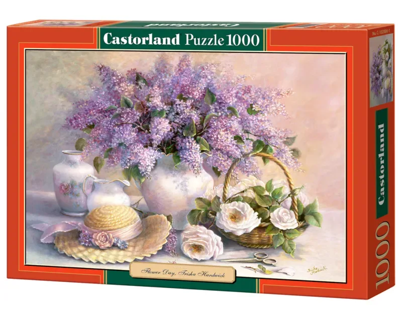 Puzzel – 1.000 stukjes – Satijnen afwerking – Perfecte pasvorm – Europese kwaliteit fra Castorland, Flower Day Trisha Hardwick-udgave – æske 2 af 2