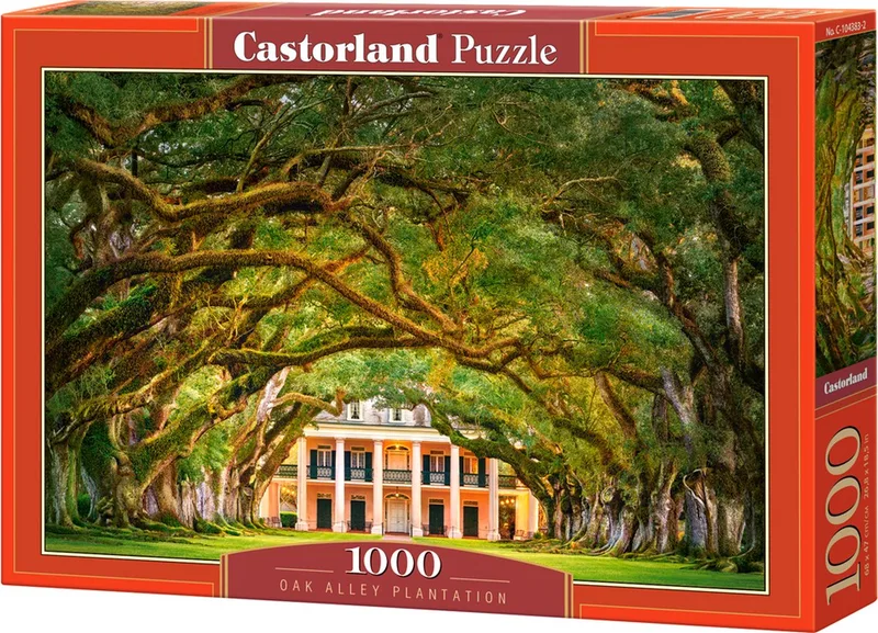 Puzzel – 1.000 stukjes – Satijnen afwerking – Perfecte pasvorm – Europese kwaliteit fra Castorland, Oak Alley Plantation-udgave – æske