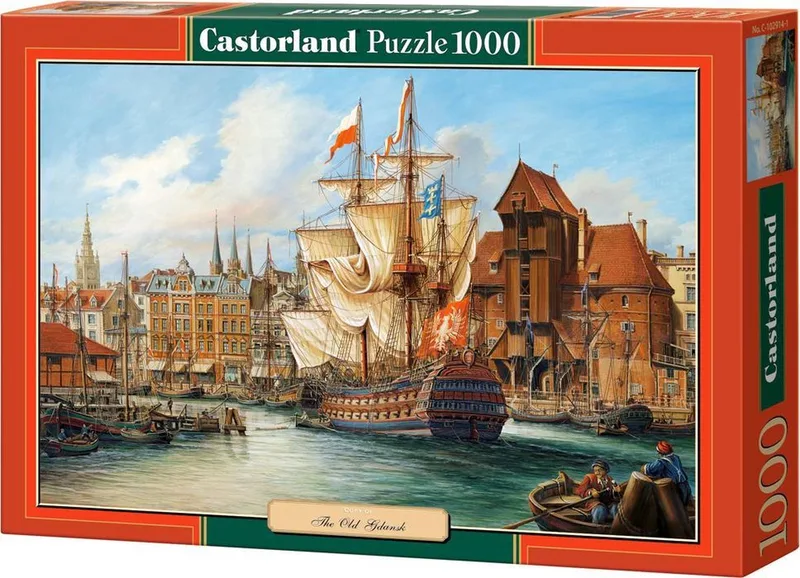 Puzzel – 1.000 stukjes – Satijnen afwerking – Perfecte pasvorm – Europese kwaliteit fra Castorland, The Old Gdansk-udgave – æske 1 af 2