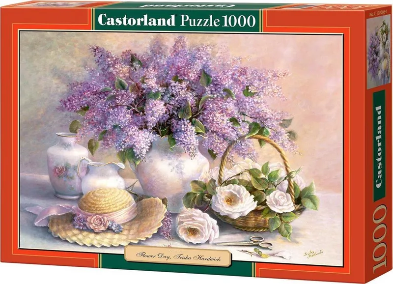 Puzzel – 1.000 stukjes – Satijnen afwerking – Perfecte pasvorm – Europese kwaliteit fra Castorland, Flower Day Trisha Hardwick-udgave – æske 1 af 2