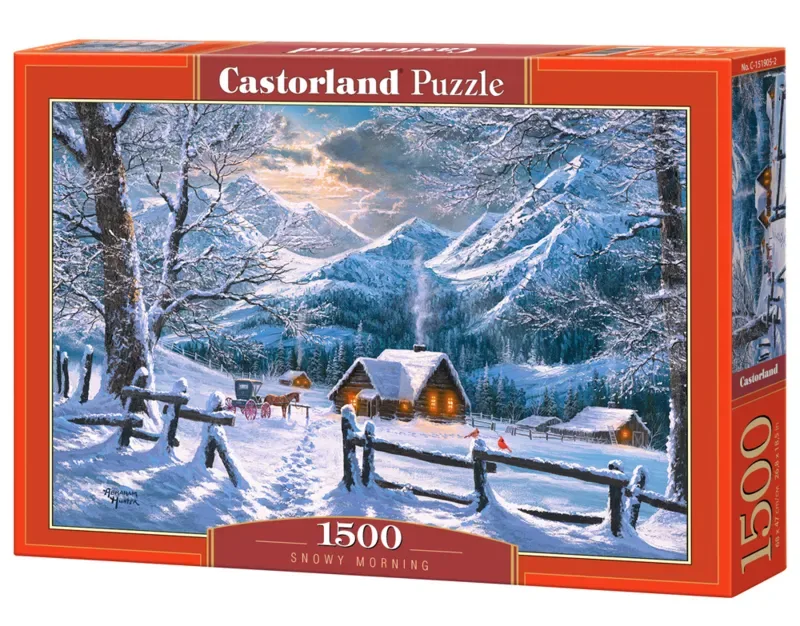 Puzzel – 1.500 stukjes – Satijnen afwerking – Perfecte pasvorm – Europese kwaliteit van Castorland, editie Snowy Morning – doos 2 van 2