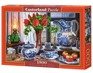 Puzzel – 1.500 stukjes – Satijnen afwerking – Perfecte pasvorm – Europese kwaliteit from Castorland, Still Life with Tulips edition – box 2 of 2
