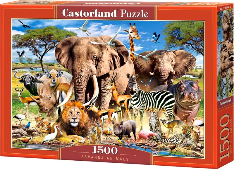 Puzzel – 1.500 stukjes – Satijnen afwerking – Perfecte pasvorm – Europese kwaliteit from Castorland, Savanna Animals edition – box