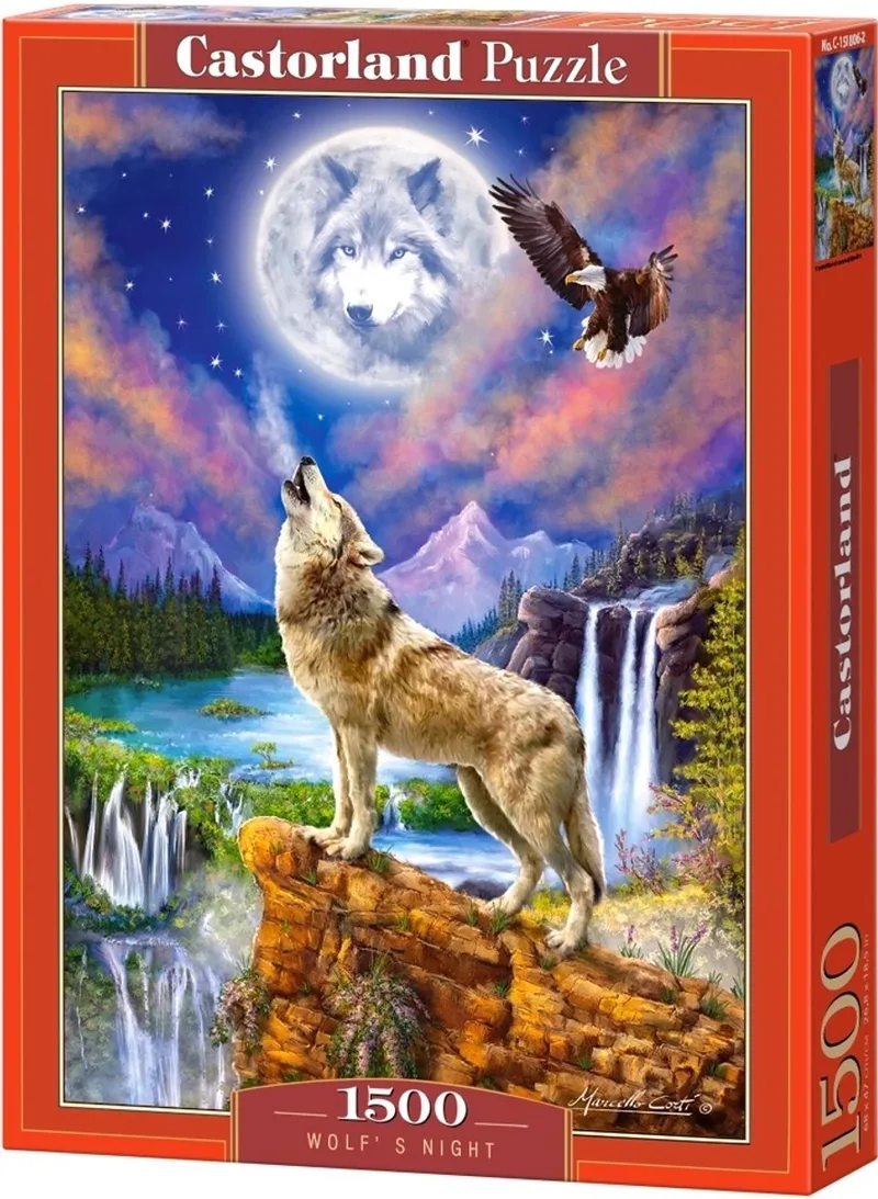 Puzzel – 1.500 stukjes – Satijnen afwerking – Perfecte pasvorm – Europese kwaliteit from Castorland, Wolf's Night edition – box