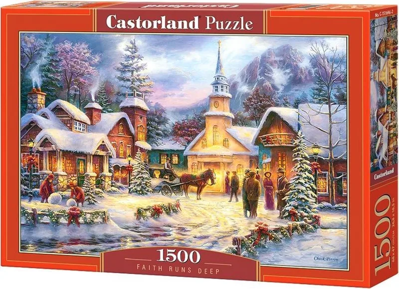 Puzzel – 1.500 stukjes – Satijnen afwerking – Perfecte pasvorm – Europese kwaliteit fra Castorland, Faith Runs Deep-udgave – æske